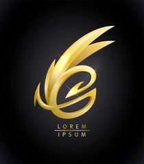 Golden dragon logo concept