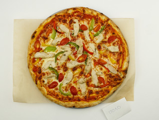 pizza with ham and cheese