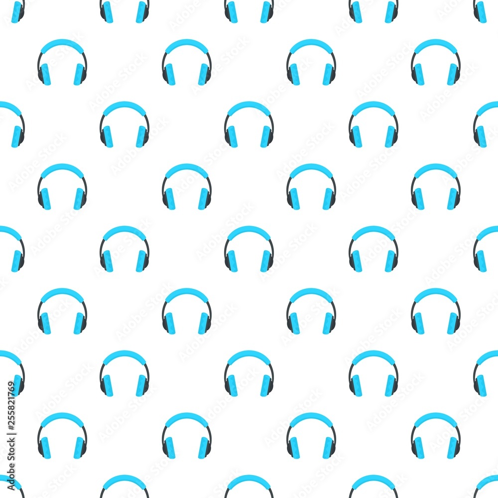 Poster headphones pattern seamless vector repeat for any web design
