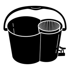 Mop bucket icon. Simple illustration of mop bucket vector icon for web design isolated on white background