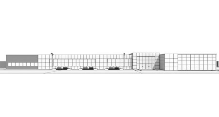 3d render exterior mall