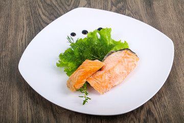 Steamed salmon