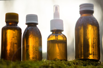Amber medical bottles - alternative medicine.