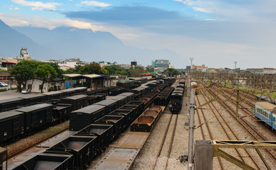 Taiwan Railroad Station - Drone Shot of tracks