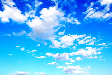 Naklejka na ściany i meble Bright Sky Blue with Clouds Colorful Scenic Background Stock Photo