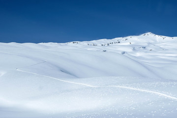 Back Country skiing in Graubuenden, Switzerland