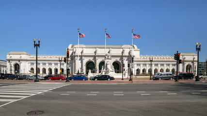 Naklejka premium Washington DC, USA. Union train station in a sunny day. Travel USA.