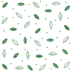 pattern leaves of plants on colorful silhouette in white background