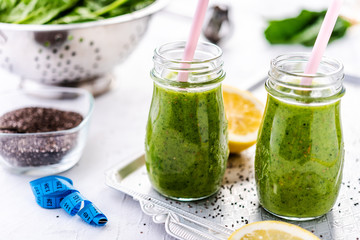 Green spinach and pineapple smoothie