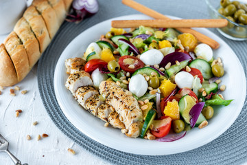 Diet and healthy mediterranean salad - 255827542