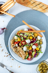 Diet and healthy mediterranean salad - 255827593