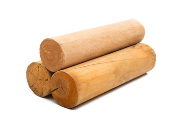 wooden log isolated