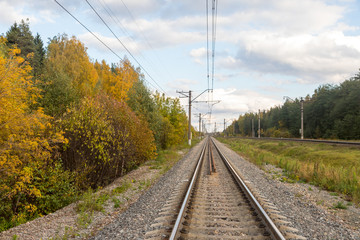 Railway in the autumn