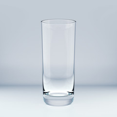 Realistic Template of an Empty Transparent Glass. 3D Illustration.
