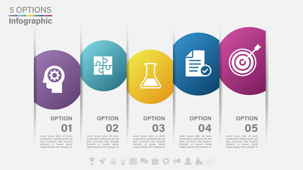 Vector Infographic label design with icons and 5 options or steps