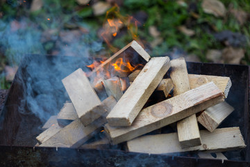 fire in the fireplace