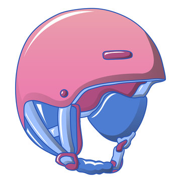 Ski helmet icon. Cartoon of ski helmet vector icon for web design isolated on white background