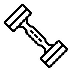 Gym barbell icon. Outline gym barbell vector icon for web design isolated on white background