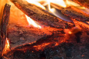 fire in the fireplace