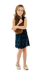 The little girl thinks.