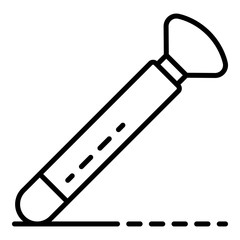 Potter hand shovel icon. Outline potter hand shovel vector icon for web design isolated on white background