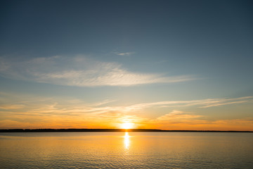 sunset on the lake