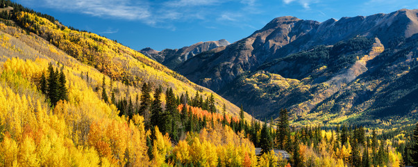 Autumn Aspen scenery on the Million Dollar Highway - Colorado Rocky Mountains