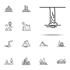 waterfall icon. Landspace icons universal set for web and mobile