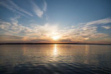 Fototapeta premium sunset over lake