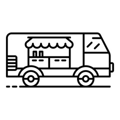 Fast food vehicle icon. Outline fast food vehicle vector icon for web design isolated on white background