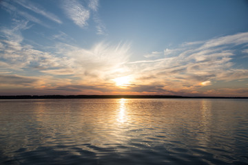 sunset over lake