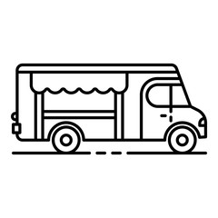 Fresh food truck icon. Outline fresh food truck vector icon for web design isolated on white background