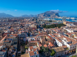 Naklejka na ściany i meble Palermo, Sicilia. Aerial view of Palermo, Sicily, Italy