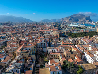 Fototapeta na wymiar Palermo, Sicilia. Aerial view of Palermo, Sicily, Italy
