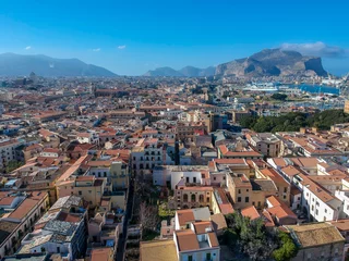 Foto op Plexiglas Palermo, Sicilia. Aerial view of Palermo, Sicily, Italy © photomaticstudio