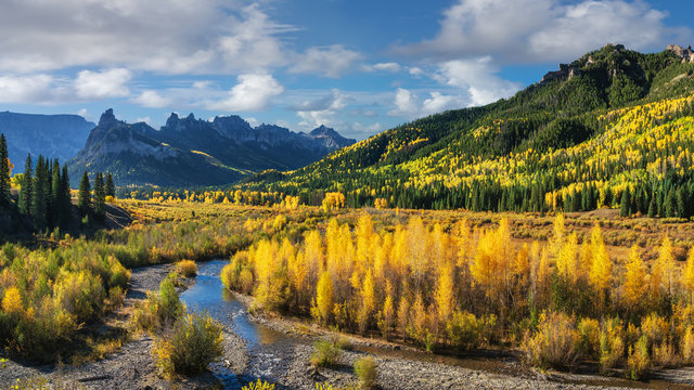 Autumn at Silver Jack Reservoir near Ridgway Colorado  Rocky Mountains