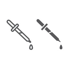 Pipette line and glyph icon, instrument and laboratory, dropper sign, vector graphics, a linear pattern on a white background.