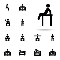 table, man icon. Man Sitting On icons universal set for web and mobile
