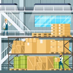 Warehouse Interior with Goods, Freight, Weight