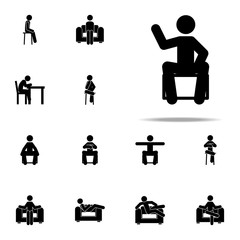 talking, man, sitting icon. Man Sitting On icons universal set for web and mobile