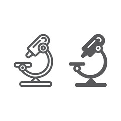 Microscope line and glyph icon, science and lab, lens sign, vector graphics, a linear pattern on a white background.