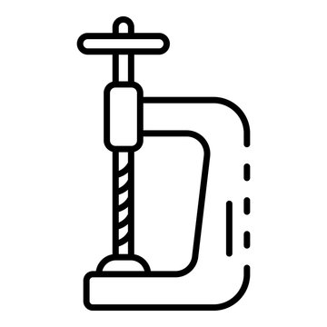 recommend clip art: Metal clamp icon. Outline metal clamp vector icon for web design isolated on white background