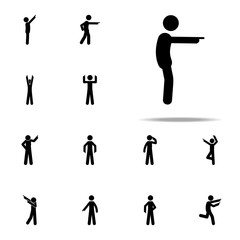 man pointing, finger icon. Man Pointing Finger icons universal set for web and mobile