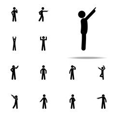 man show, finger icon. Man Pointing Finger icons universal set for web and mobile
