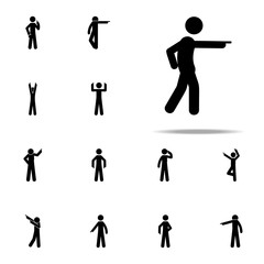man showing, finger icon. Man Pointing Finger icons universal set for web and mobile