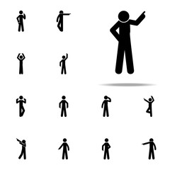 man up, show icon. Man Pointing Finger icons universal set for web and mobile
