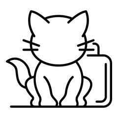 Cute cat icon. Outline cute cat vector icon for web design isolated on white background