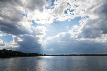 clouds over the lake