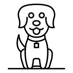 Cute dog icon. Outline cute dog vector icon for web design isolated on white background