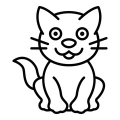 Happy cat icon. Outline happy cat vector icon for web design isolated on white background
